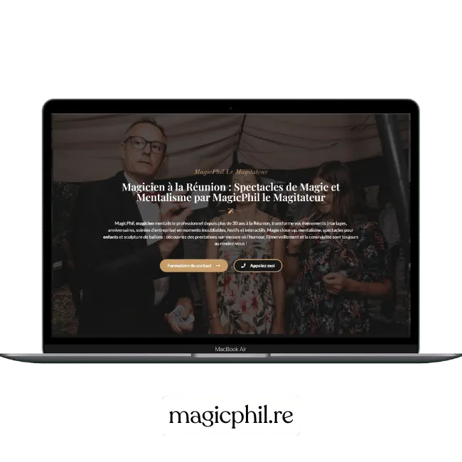 Création de site web pour Magicien à La Réunion — Spectacle & magie | Weboccitanie